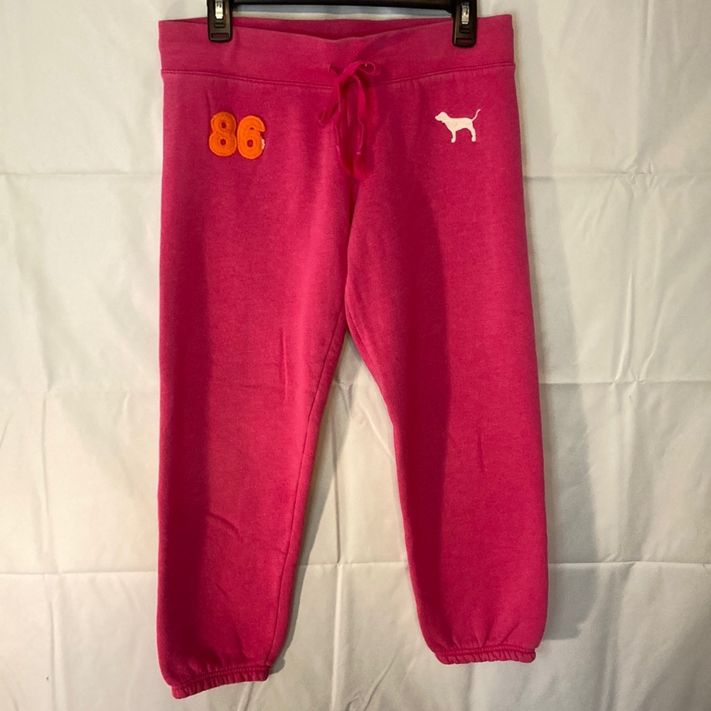 PINK Sz .Med. Victoria’s Secret Vintage Sweatpants. Orange 86 n front PINK n bk